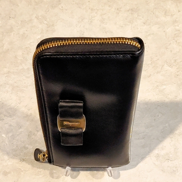 SALVATORE FERRAGAMO VARA RIBBON LEATHER CONTINENTAL L-SHAPED ZIP LONG WALLET EUC - Picture 10 of 17